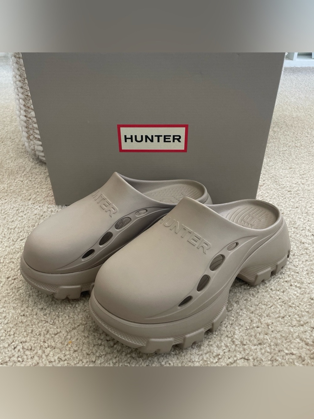 Hunter Bryce Platform Clogs Women’s Size 9 Light Natural Mules Shoes Sandals